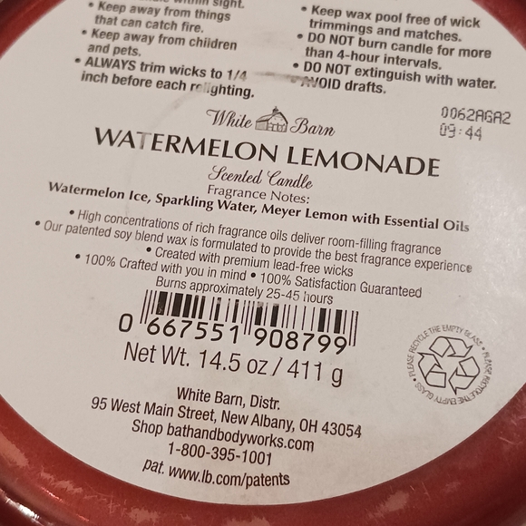 White Barn Watermelon Lemonade Scented Candle - Pink - Picture 6 of 6